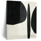 Black, White with Bold Shapes "Graphic Simplicity" Abstract Painting On Canvas PS1447