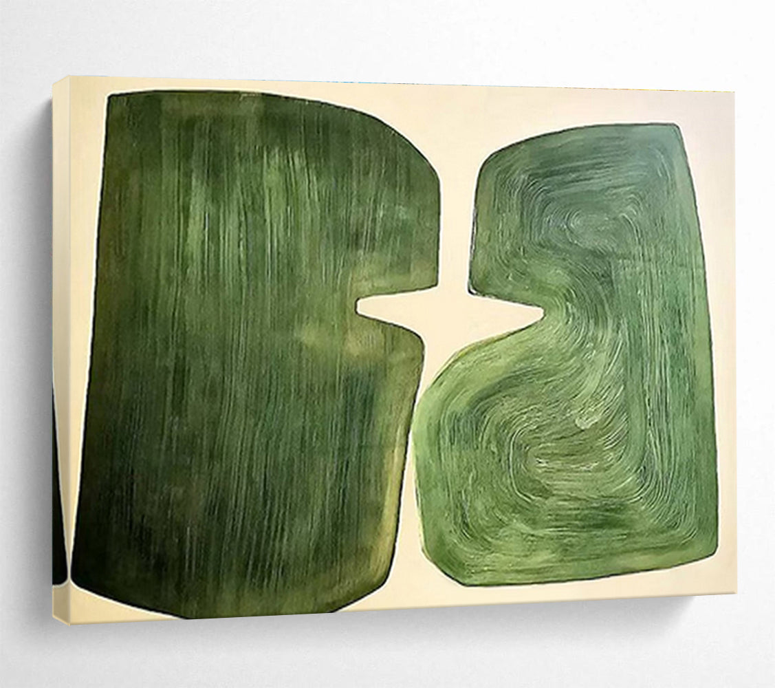 “Green Organic Abstract Forms” - Organic Abstract Painting, Perfect for Garden Room & Yoga Studio DKS620