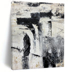 “Monochrome Abstract Layers” - Abstract, Layered - Styled Painting On Canvas PT1680