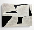 “Monochrome Geometric Abstraction” - Abstract Painting on Canvas, Suits Studio & Hallway DKS582
