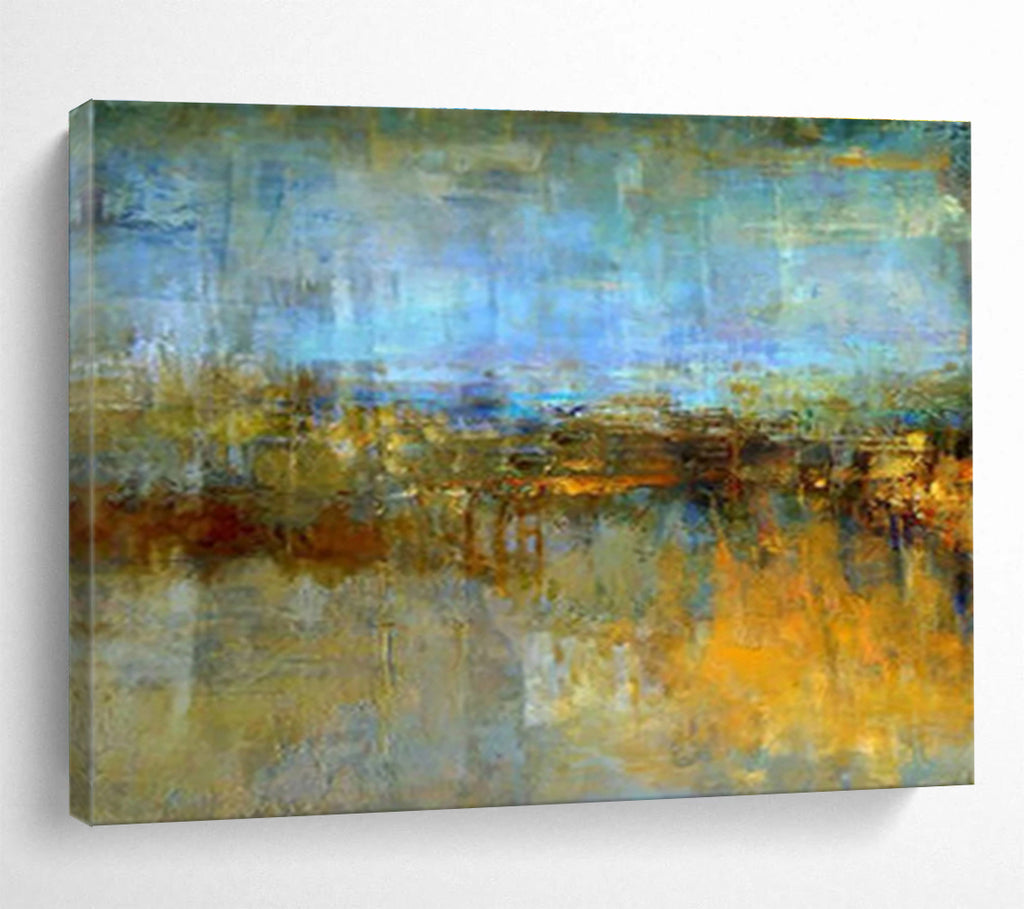 Blended Horizon Abstract - Soft - edged Landscape Painting On Canvas DKS372