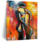 Bold Colors with Abstract Figure "Vibrant Soul" Expressionist Painting On Canvas PS1196