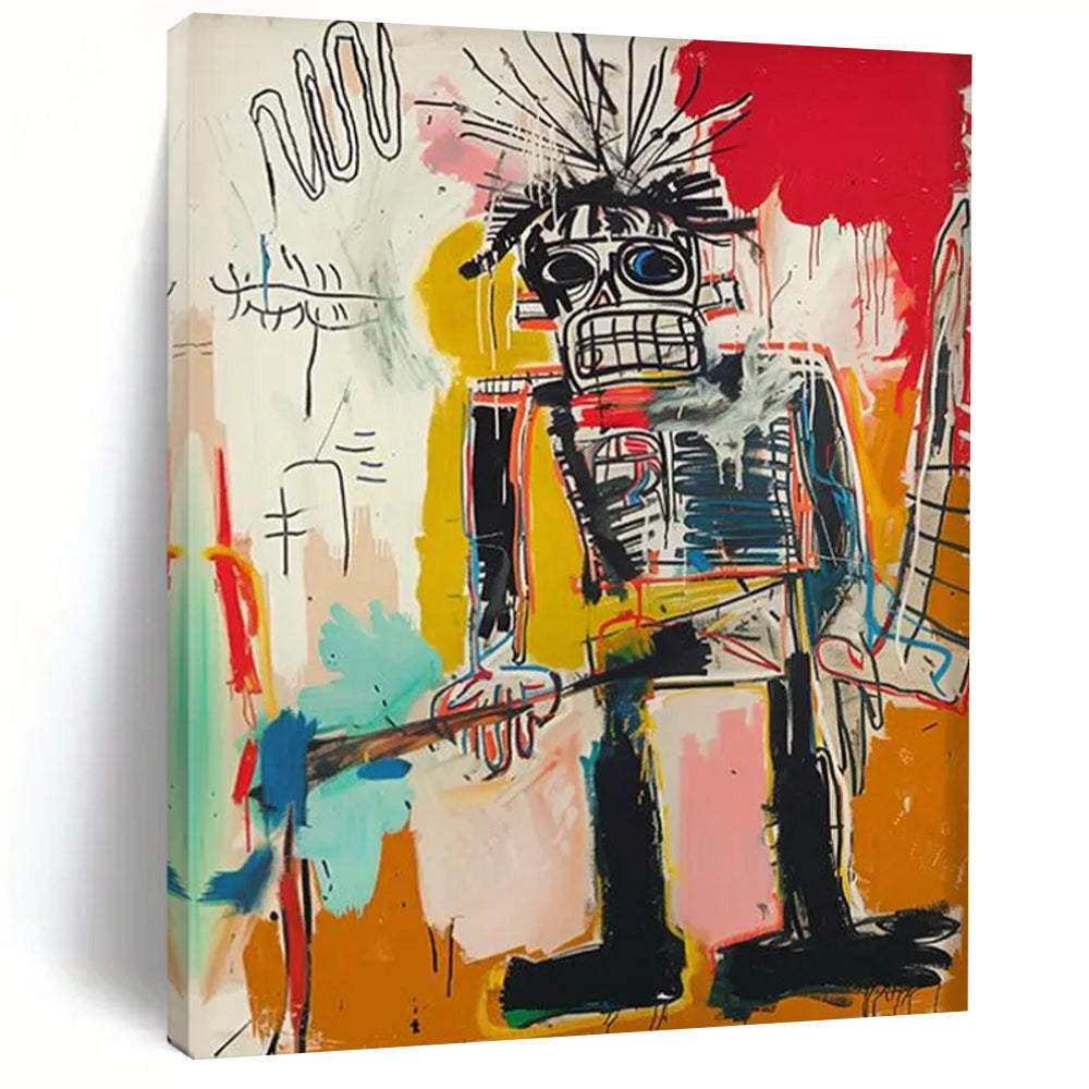 Punk Robot: Basquiat - Inspired Rebel Painting On Canvas DS109