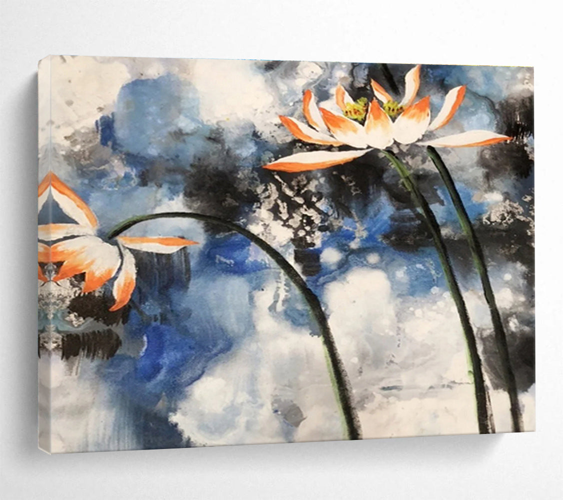 “Watercolor Lotus Flower Painting” - Watercolor Flower Painting, Suitable for Zen - Inspired Bathroom & Meditation Room DKS627