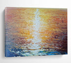 “Sunset Over the Ocean” - Impressionistic Seascape Painting, Suitable for Coastal Bedroom & Relaxation Lounge DKS637