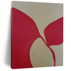 Red and Beige Organic, "Fluid Forms" – Organic Abstract Painting On Canvas PS0998