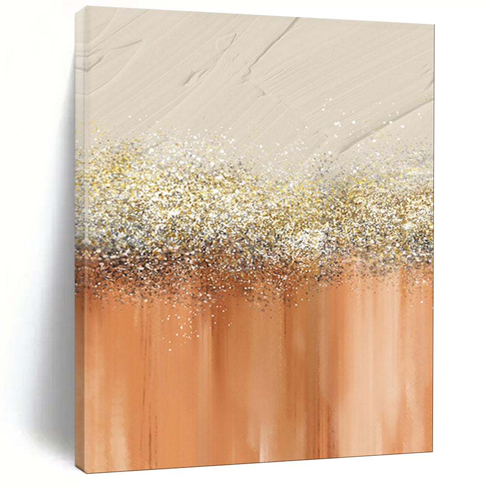 “Champagne - Gold Glitter on Peach” - Abstract Painting On Canvas PT2018