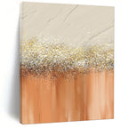 “Champagne - Gold Glitter on Peach” - Abstract Painting On Canvas PT2018
