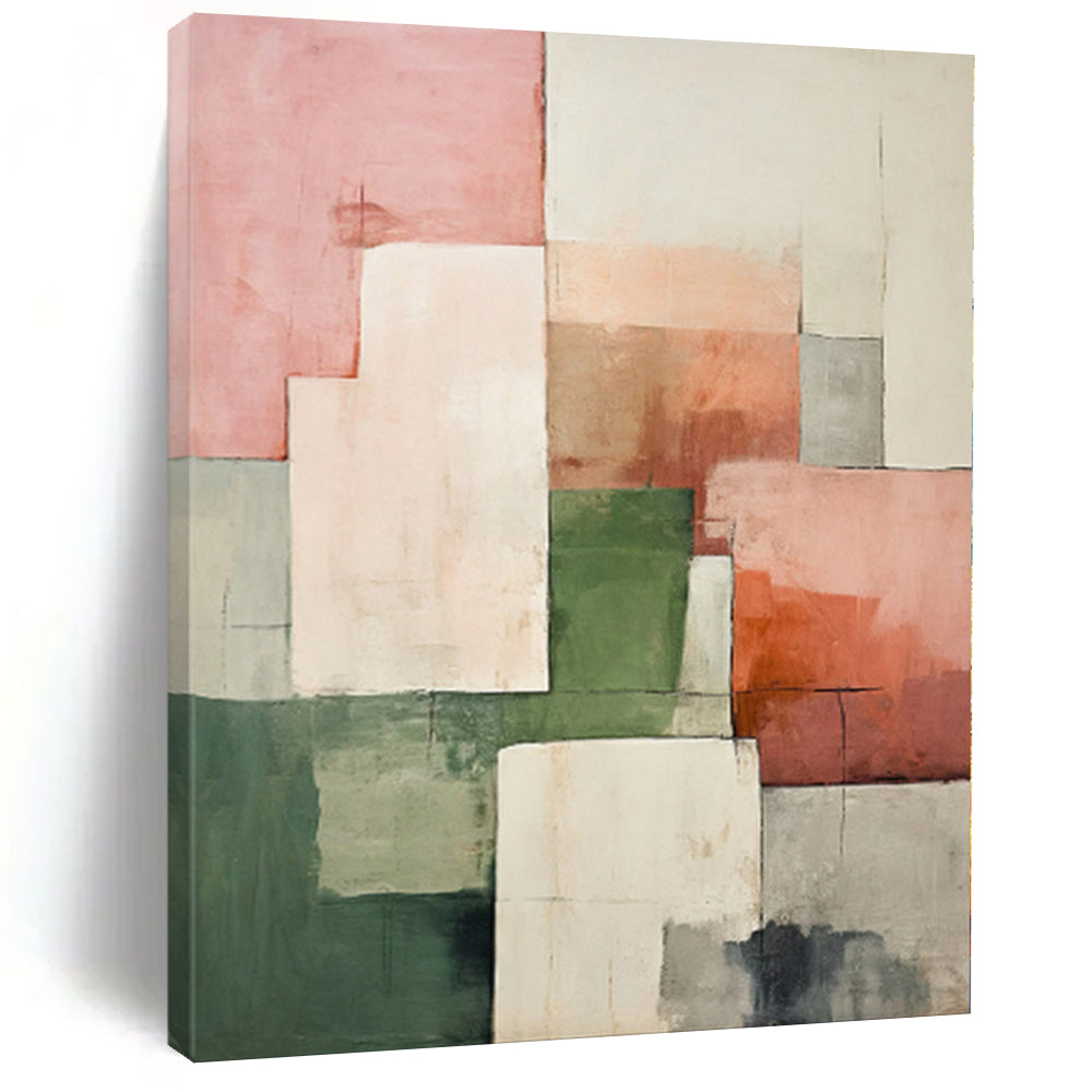 “Pastel Geometric Abstraction” - Soft Abstract Painting On Canvas PS0191