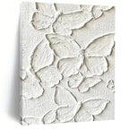 White with Textured Butterflies "Whimsical Wings" Abstract Painting On Canvas PS1468