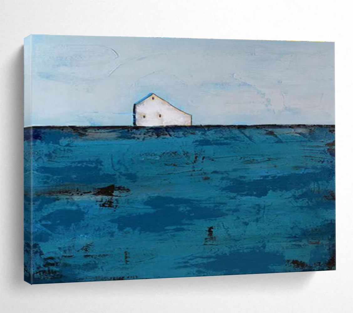 “Minimalist Sea and House” Landscape Painting DKS217