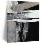 “Monochrome Drip Textures” - Black & White Contrast with Dripping Effects Painting On Canvas DS193