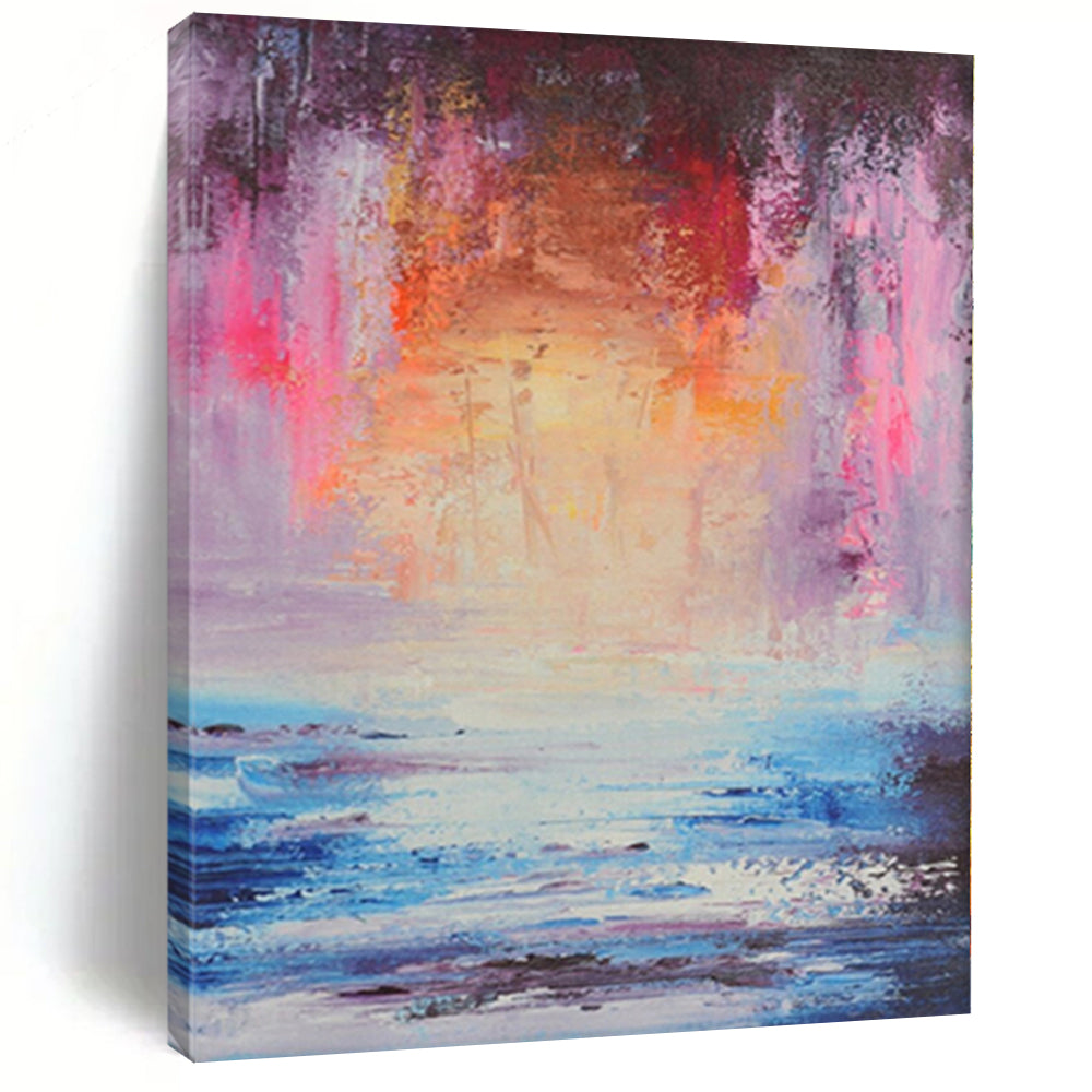 “Sunset Sea Abstract” - Coastal Abstract Painting On Canvas PS0058