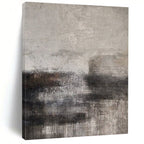 Gray and Black Textured, "Moody Depths" – Textured Abstract Painting On Canvas PS0982