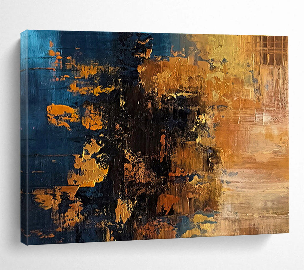 “Pink, Red, and Blue Abstract Sunset” Abstract Painting On Canvas DKS267