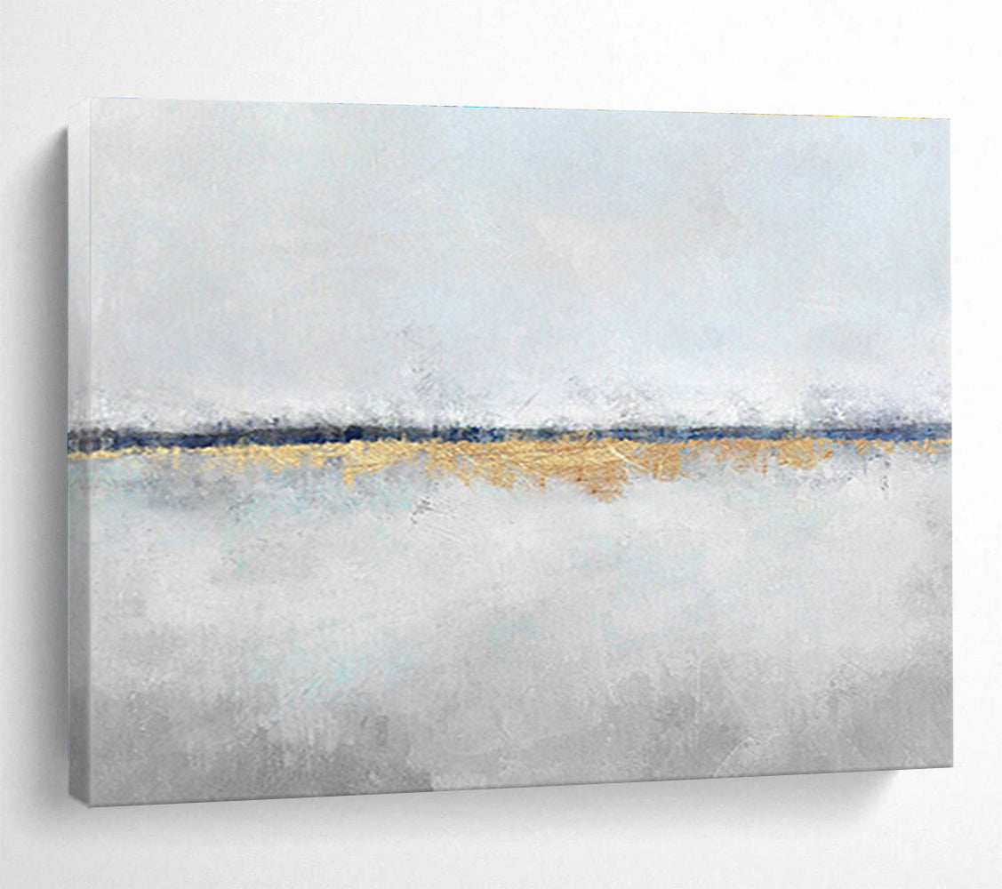 “Subtle Gold - Blue Horizon” Abstract Landscape DKS219
