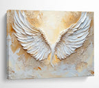 “Sculpted White Wings” - 3D Abstract Painting On Canvas DKS455