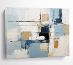 “Soft Blue and Beige Abstract Blocks” - Minimalist Abstract Painting On Canvas PT092
