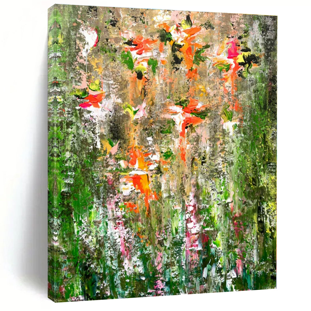Colorful Floral Impasto Dream - Thick - Painted Abstract Flowers Painting On Canvas PS1236
