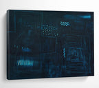 Dark Blue Mysterious Abstract Painting On Canvas DKS023
