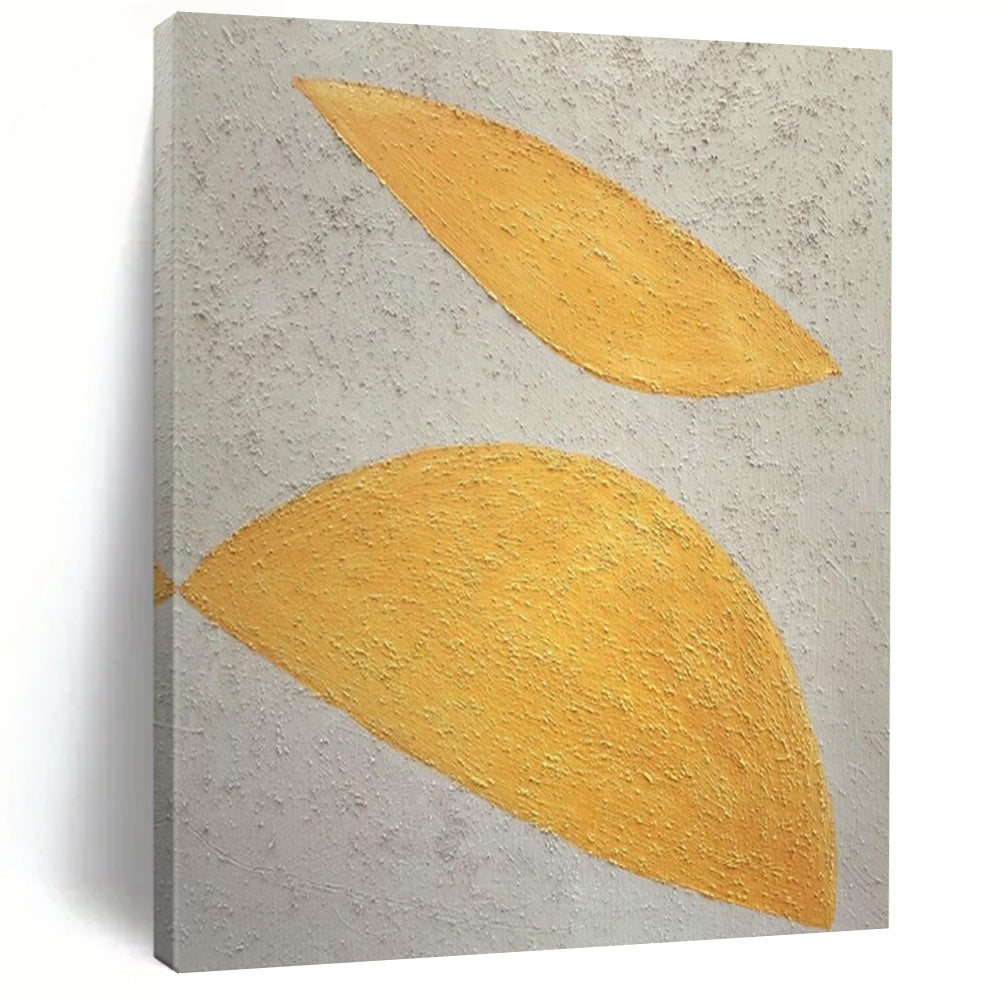 Yellow and White Textured, "Sunny Accents" – Textured Abstract Painting On Canvas PS0990