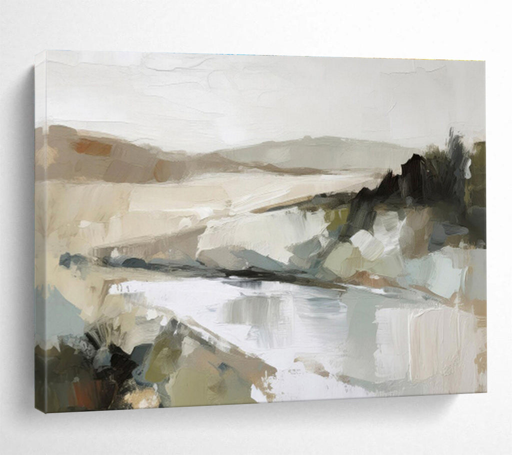 “Neutral - Toned Abstract Landscape” Landscape - Inspired Abstract Painting On Canvas DKS238