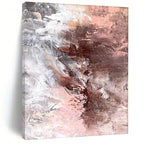 “Blush and Brown Abstract Fusion” - Romantic Abstract Painting On Canvas PS0043