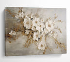 “Textured White Floral Bouquet” Floral Painting On Canvas DKS250
