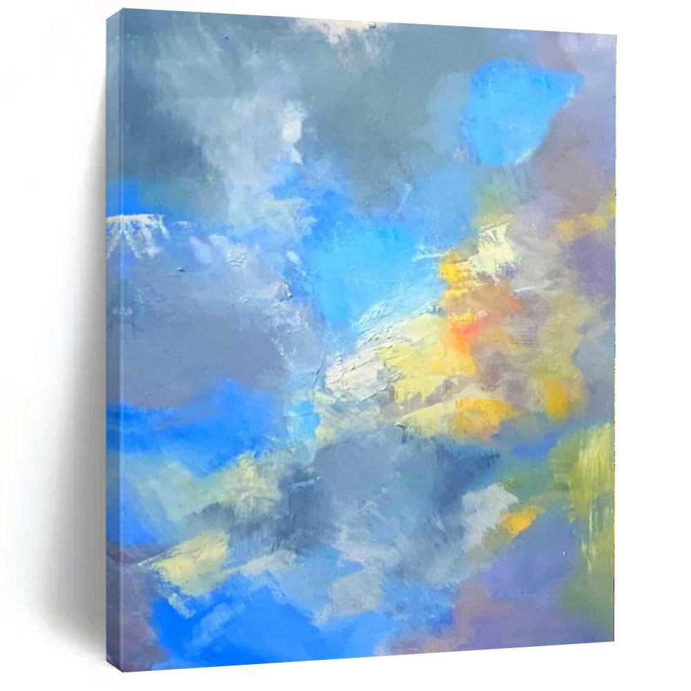“Blue - Gray Abstract Clouds” - Serene Abstract Painting On Canvas PS0223