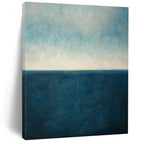 “Blue - White Sea Horizon” - Minimalist Seascape Painting On Canvas PT2326