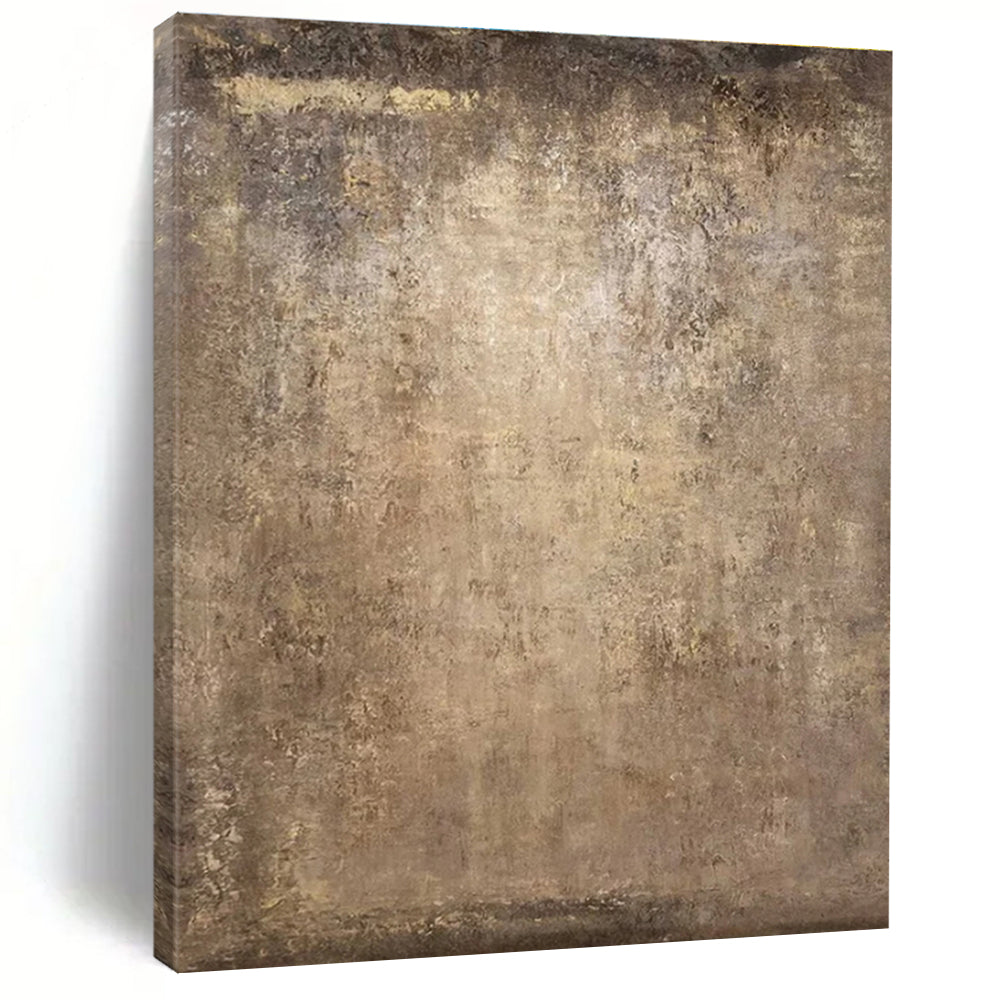 “Rustic Brown Texture” - Brown, Beige, Gray Abstract Textured Painting On Canvas PS0647