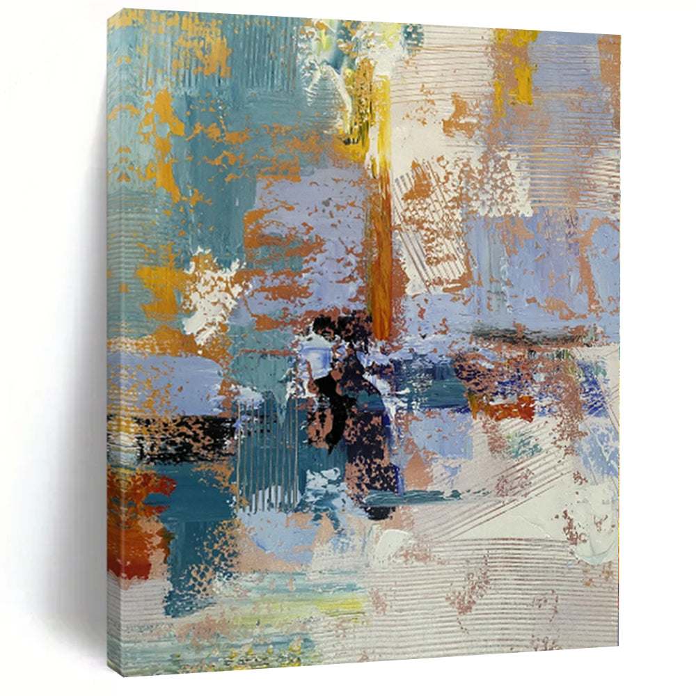 “Muted Tones with Subtle Copper Hints” - Contemplative Abstract Painting On Canvas PS0228