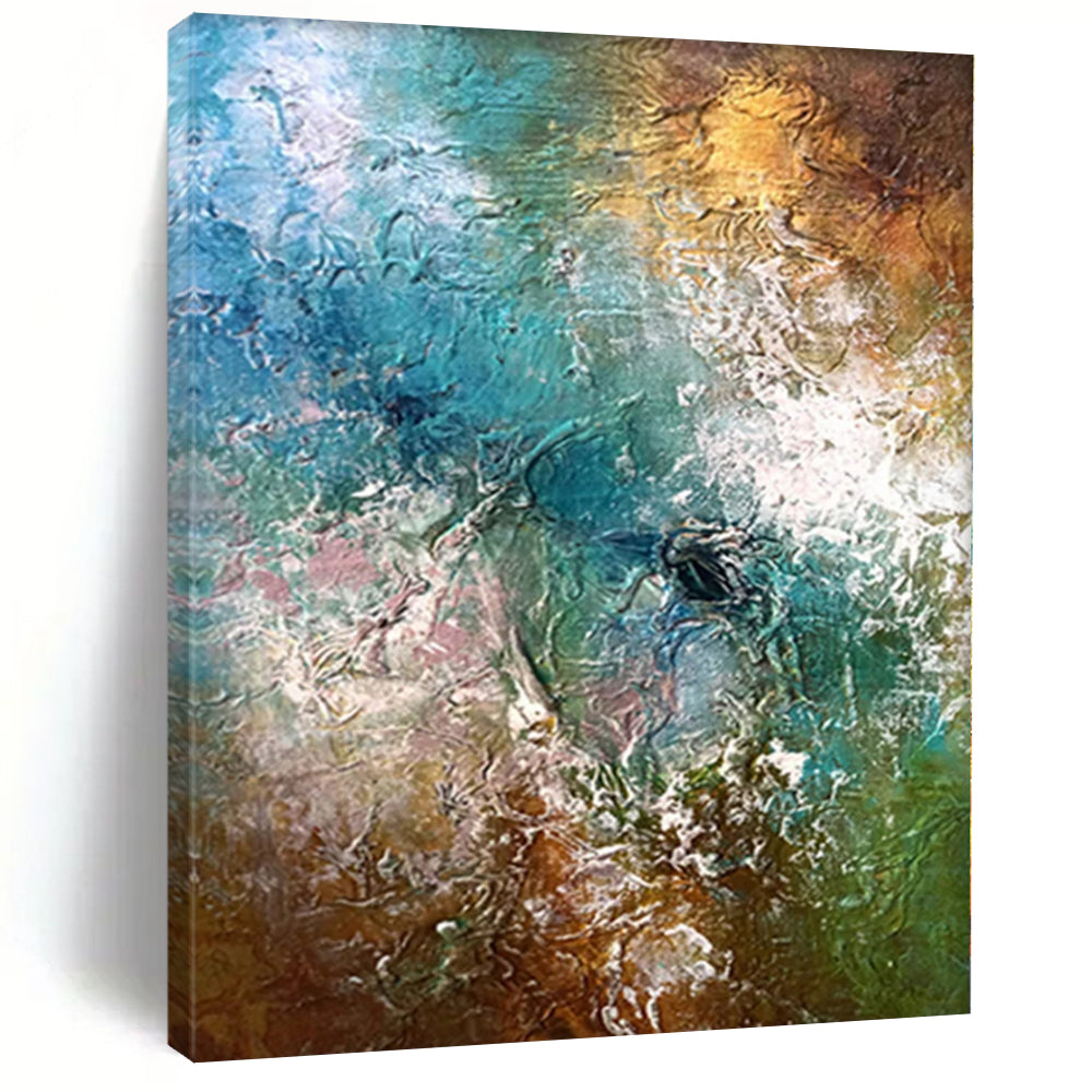 “Textured Color Fusion Abstract” - Abstract Impasto Painting On Canvas PS0007