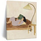 Cozy Reading Nook, Whimsical Figurative, Matisse - Inspired Palette, Painting On Canvas PT2107