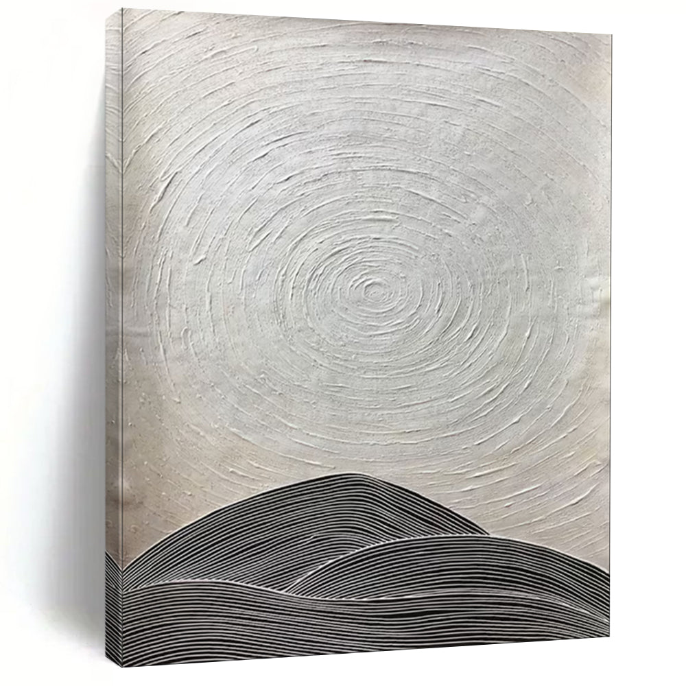 “Black - White Textured Abstract” - Minimalist Textured Painting On Canvas PT1960