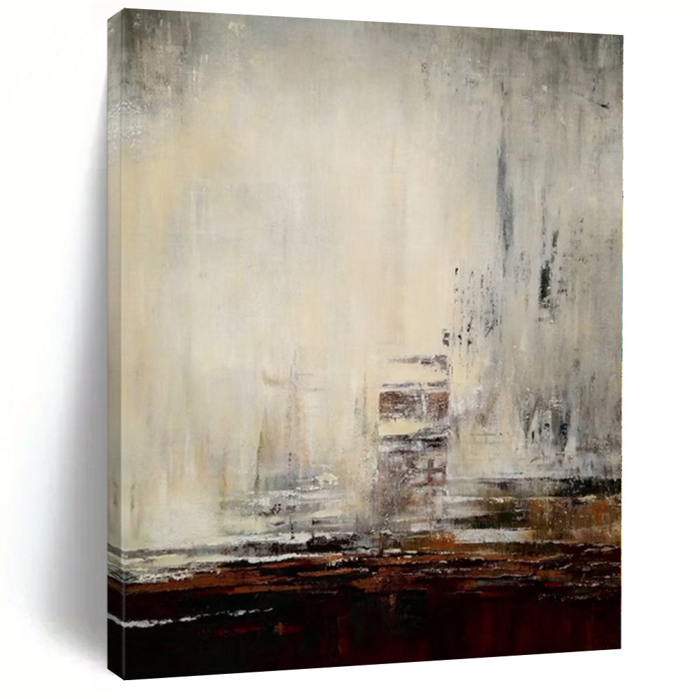 “Gray Cityscape Abstraction” - Urban Abstract Painting On Canvas PS0205