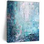 “Shades of Blue Abstract” - Textured Abstract Painting On Canvas PS0074