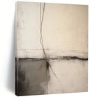 “Neutral Abstract Cross - Lines” - Subtle Abstract Painting On Canvas DS370