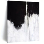 Black and White with Dramatic Drips "Noir Cascade" Abstract Painting On Canvas PS1146