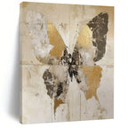 “Vintage Gold Butterfly” - Retro - Inspired Mixed - Media Painting On Canvas PT2206