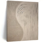 Beige Textured Lines, "Sandy Swirls" – Textured Abstract Painting On Canvas PS0958
