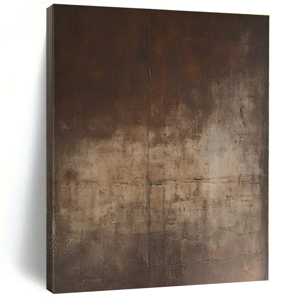 Brown with Gradient Textures "Time's Patina" Abstract Painting On Canvas PS1367