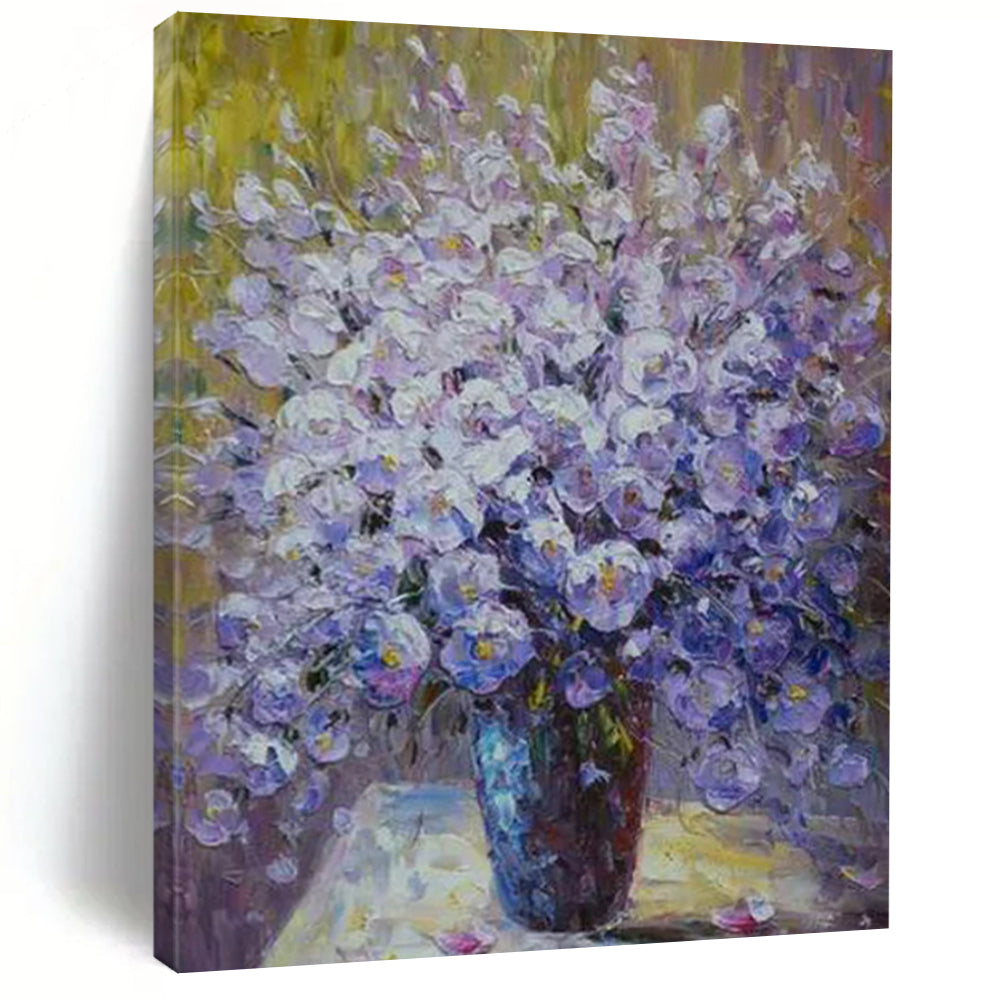 “Purple Flower Bouquet” - Impressionist Still - Life Painting On Canvas PT2350