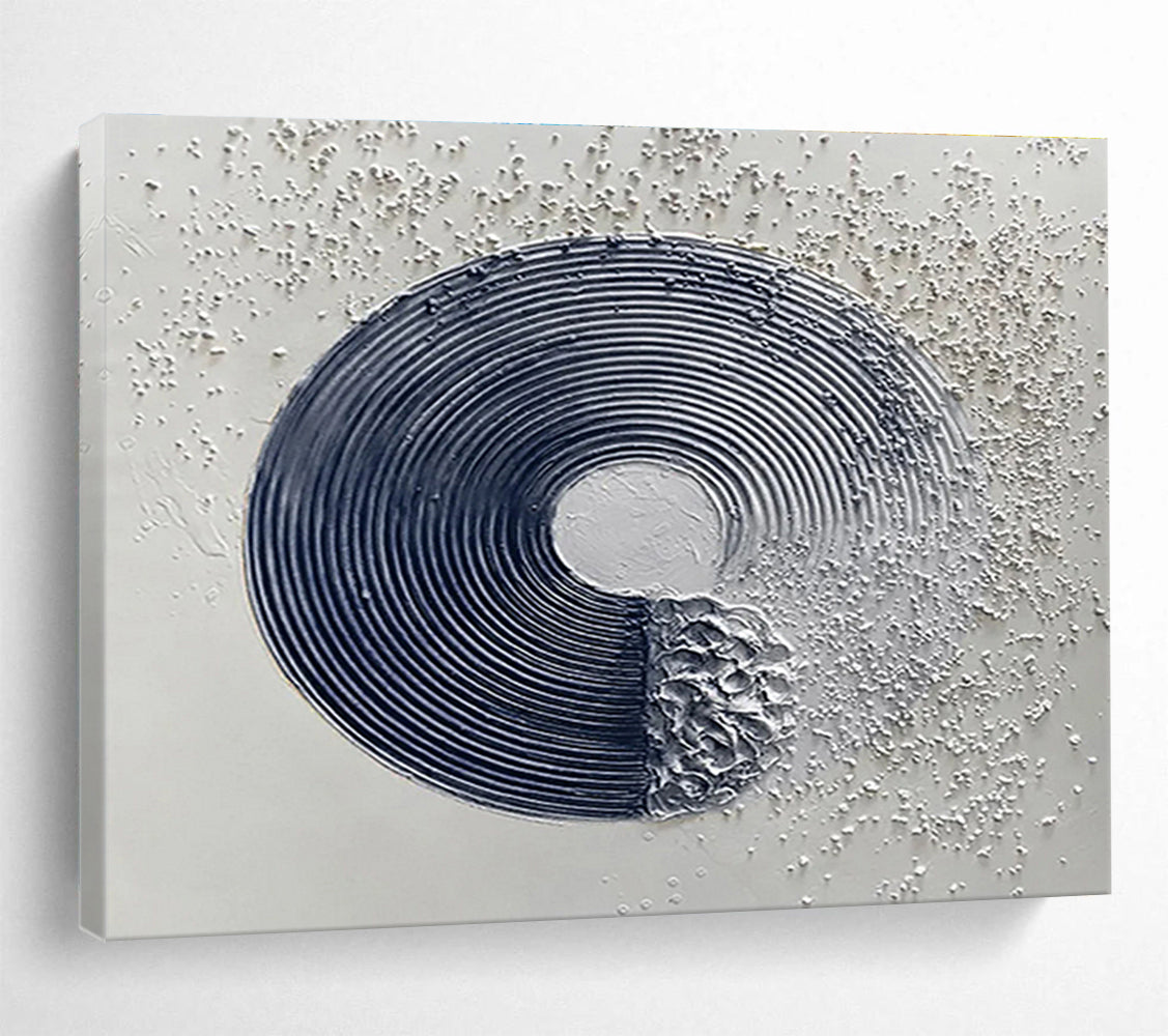 “Textured Circular Composition” Mixed - Media Abstract Artwork DKS211