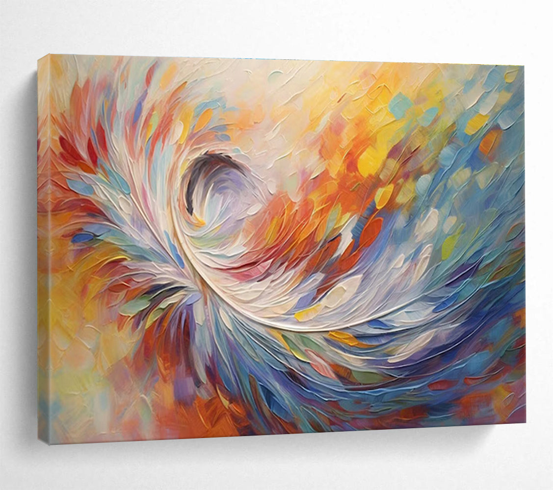 “Colorful Impasto Swirl” - Impasto Abstract Painting On Canvas DKS870