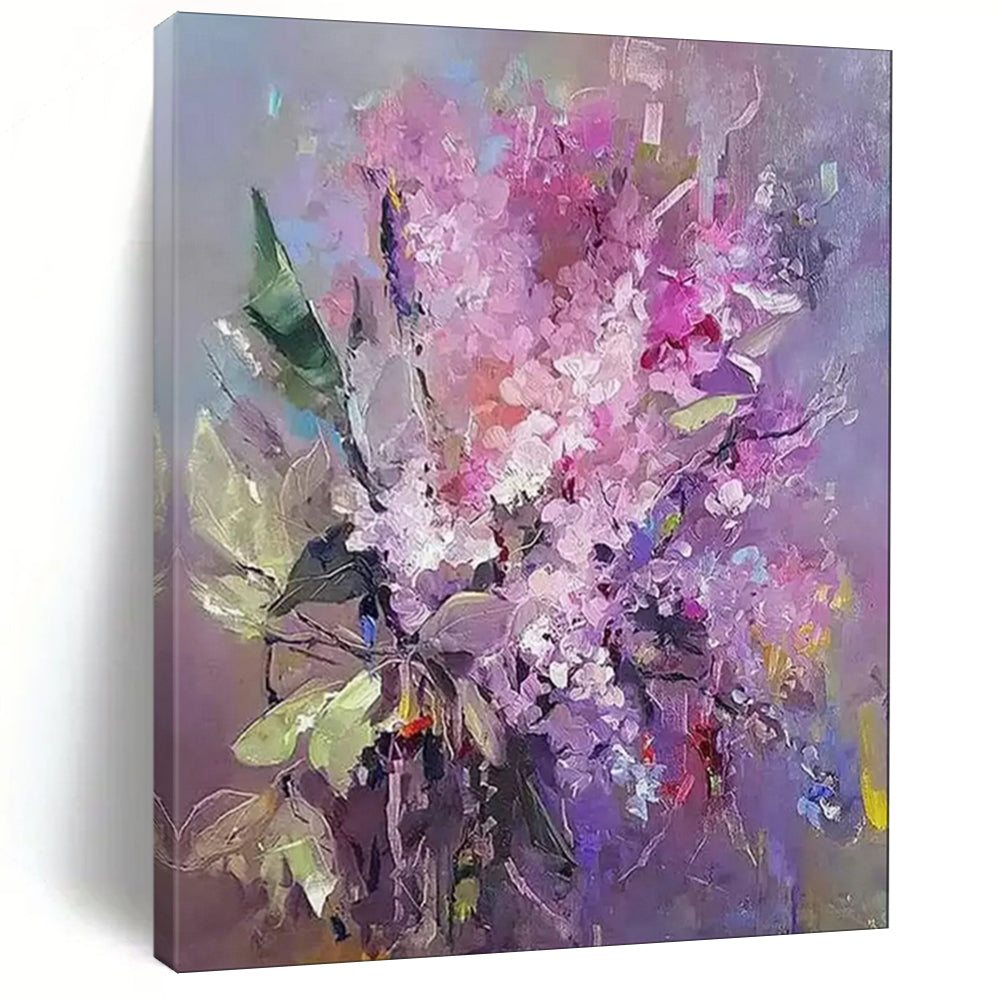 Vibrant Lilac Bouquet, Fauvist Floral, Matisse - Bold Color, Painting On Canvas PT2109