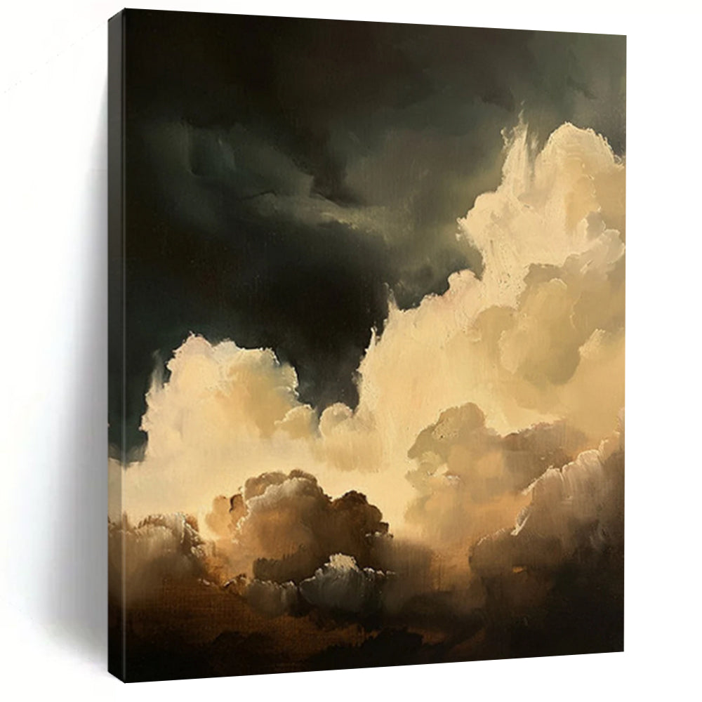 “Dark - Light Moody Clouds” - Romantic Sky Painting On Canvas DS022