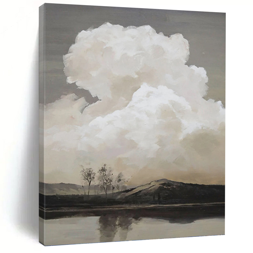 “Monochromatic Cloudscape” - Impressionist - Inspired Landscape Painting On Canvas PT1439