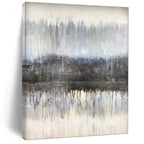 Misty Forest Reflection, Impressionistic Landscape, Oil Painting On Canvas PT2102
