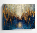 “Golden Forest Abstract” - Textured Landscape Painting On Canvas PT157